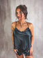 PREORDER Birdie Satin Sweetheart Set in Midnight (SOLD AS SET)