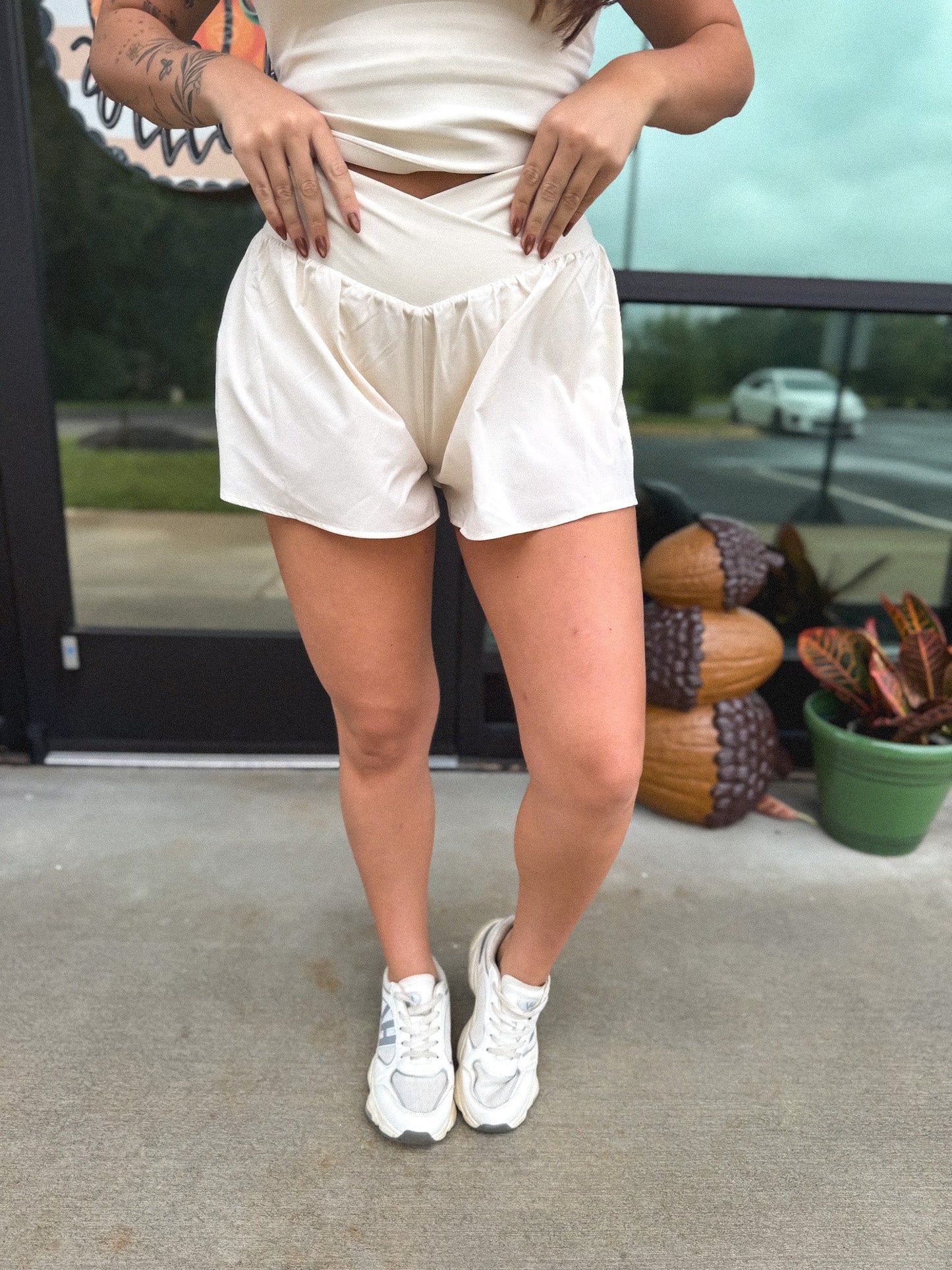 PREORDER Birdie Cross My Heart Active Shorts in Sand *final sale*
