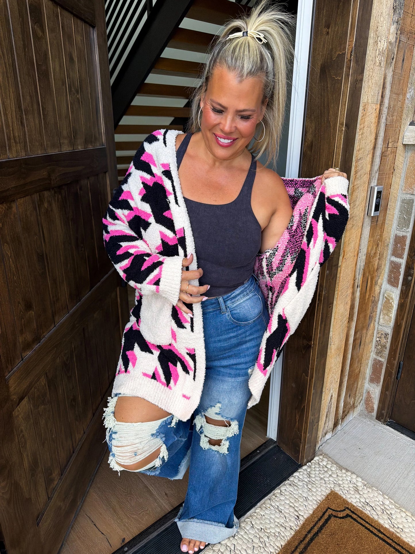 PREORDER Houndstooth Cloud Cardigan