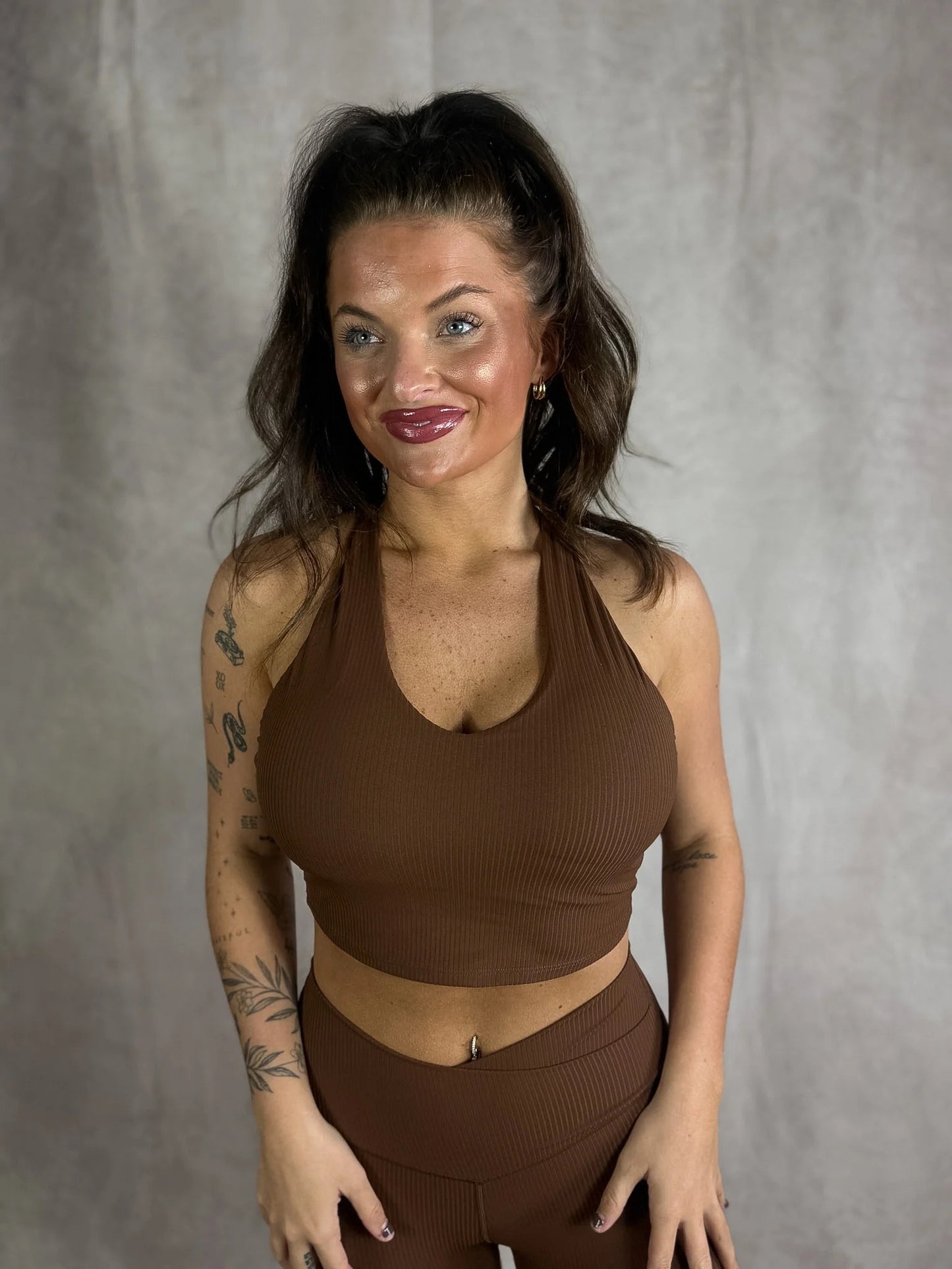 PREORDER Birdie Ribbed Crossback Brami in Espresso *final sale*
