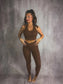PREORDER Birdie Ribbed Crossover Leggings in Espresso *final sale*