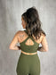 PREORDER Birdie Ribbed Crossback Brami in Dark Olive *final sale*