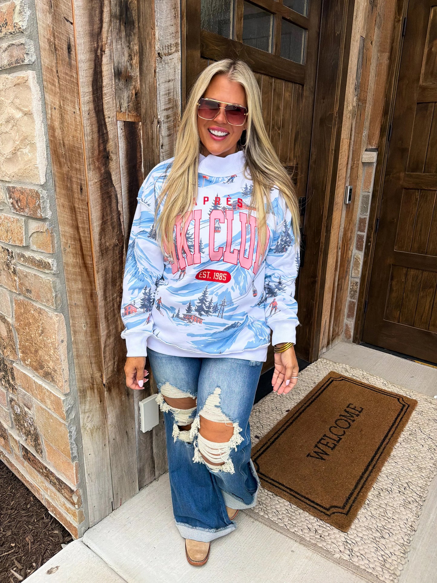 PREORDER Ski Club Mock Neck Pullover