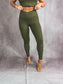PREORDER Birdie Ribbed Crossover Leggings in Dark Olive *final sale*