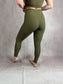 PREORDER Birdie Ribbed Crossover Leggings in Dark Olive *final sale*