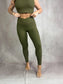 PREORDER Birdie Ribbed Crossover Leggings in Dark Olive *final sale*