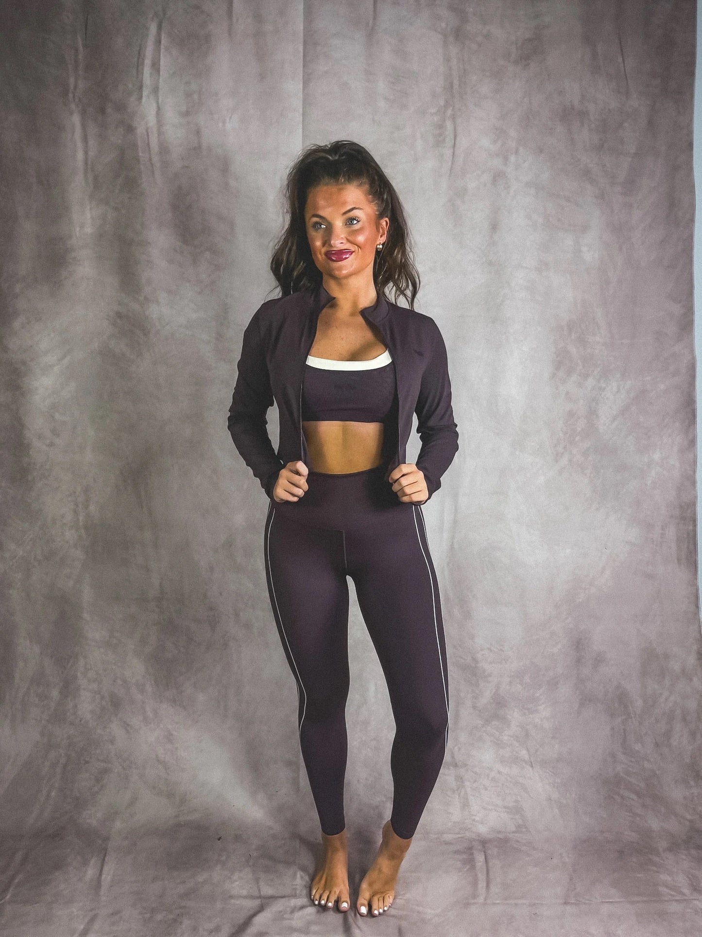 PREORDER Birdie Define Motion Zip-Up in Dark Plum