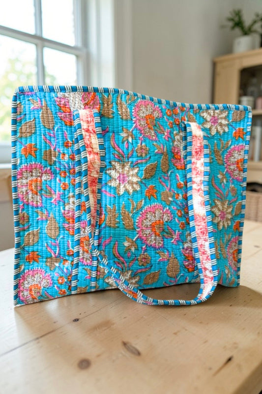 SC - ETA 6/8 - Beck Bright Blue Floral Tote Bag