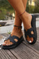 LDC Cutout Design Open Toe Platform Slippers