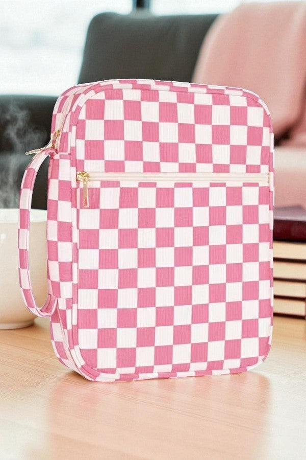 Chloe Pink Check Bible Cover